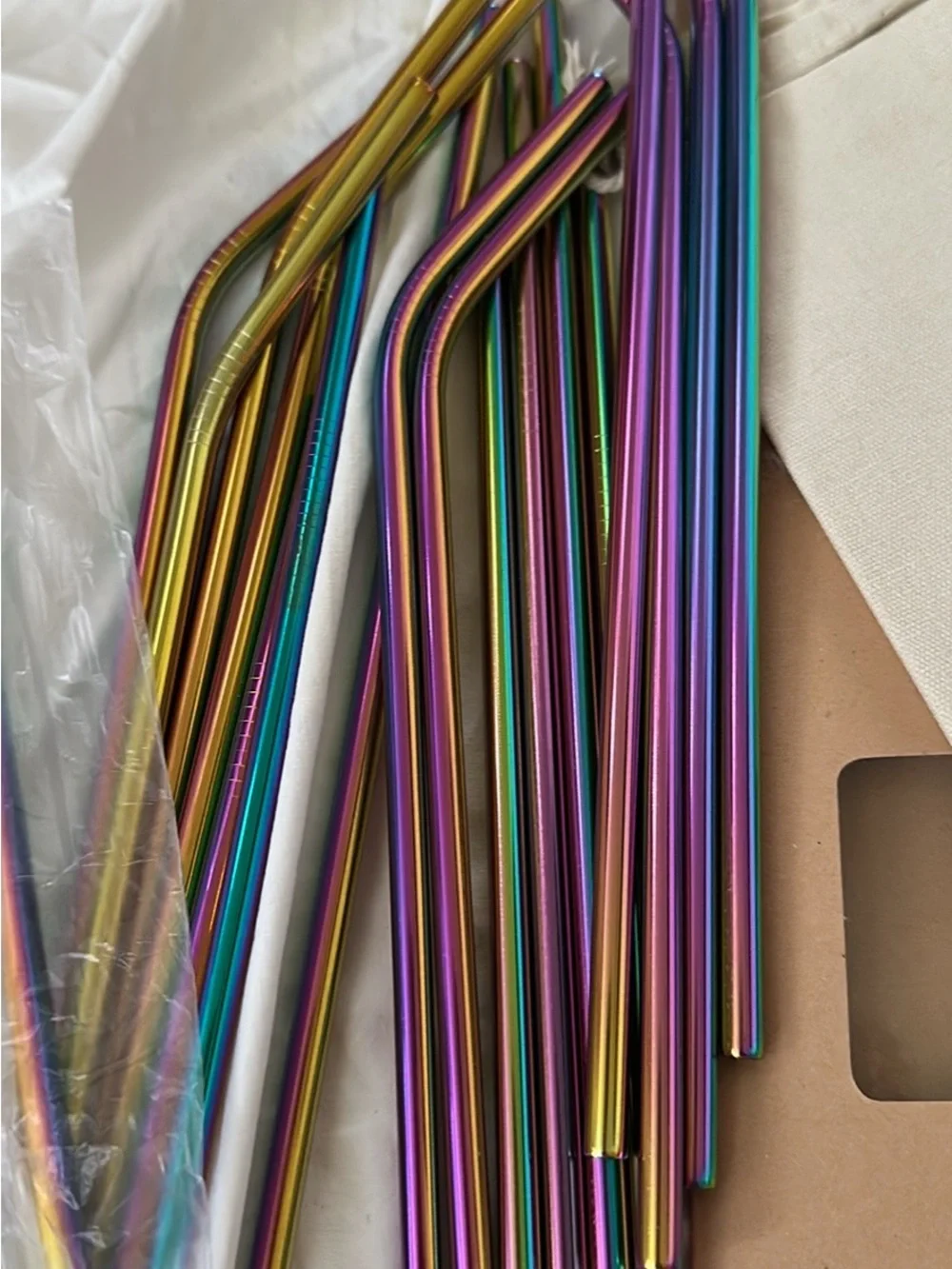 Reusable Rainbow Stainless Steel Drinking Straws - Multi-Color Bundle